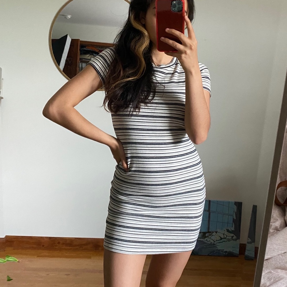 Striped tshirt bodycon dress